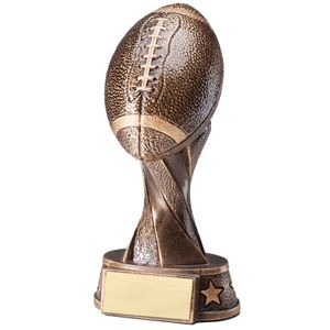 5-1/2 INCH ANTIQUE BRONZE RESIN FOOTBALL TROPHY