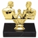 5-1/2 INCH ARM WRESTLING GOLD TROPHY ON BLACK MARBLE BASE