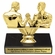 5-1/2 INCH ARM WRESTLING GOLD TROPHY ON BLACK MARBLE BASE