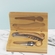 5-1/2 INCH BAMBOO WOOD TWO PIECE WINE TOOL KIT