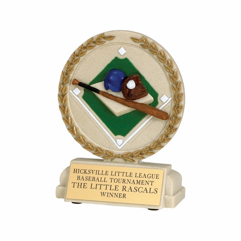 5-1/2 INCH BASEBALL STONE RESIN TROPHY