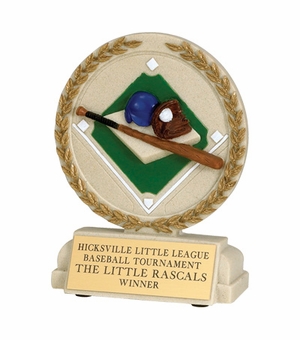 5-1/2 INCH BASEBALL STONE RESIN TROPHY