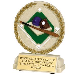 5-1/2 INCH BASEBALL STONE RESIN TROPHY - NO PLATE
