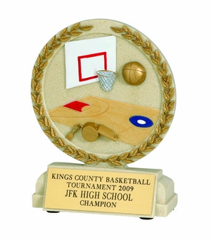 5-1/2 INCH BASKETBALL STONE RESIN TROPHY