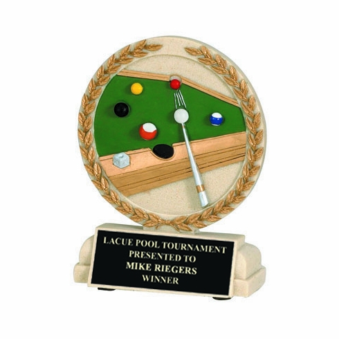 5-1/2 INCH BILLIARDS STONE RESIN TROPHY
