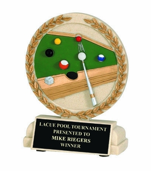5-1/2 INCH BILLIARDS STONE RESIN TROPHY