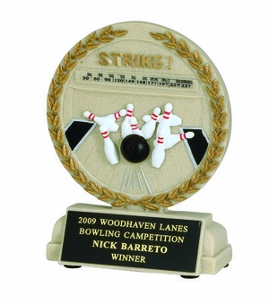 5-1/2 INCH BOWLING STONE RESIN TROPHY