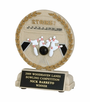 5-1/2 INCH BOWLING STONE RESIN TROPHY