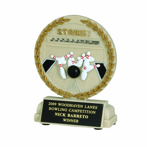 5-1/2 INCH BOWLING STONE RESIN TROPHY