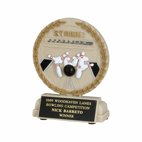 5-1/2 INCH BOWLING STONE RESIN TROPHY