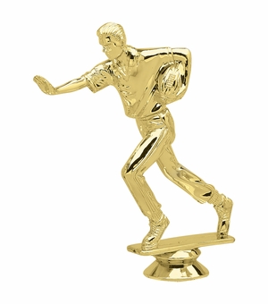 5-1/2 INCH GOLD PLASTIC MALE FLAG FOOTBALL TROPHY FIGURE