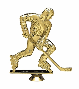 5-1/2 INCH GOLD PLASTIC ROLLER BLADE TROPHY FIGURE
