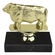 5-1/2 INCH HEREFORD BULL ANIMAL GOLD TROPHY ON BLACK MARBLE BASE