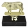 5-1/2 INCH HEREFORD STEER ANIMAL GOLD TROPHY ON BLACK MARBLE BASE