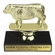 5-1/2 INCH HEREFORD STEER ANIMAL GOLD TROPHY ON BLACK MARBLE BASE