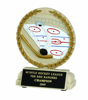 5-1/2 INCH HOCKEY STONE RESIN TROPHY