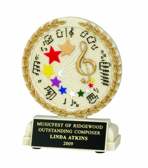 5-1/2 INCH MUSIC GENERAL CAST STONE TROPHY