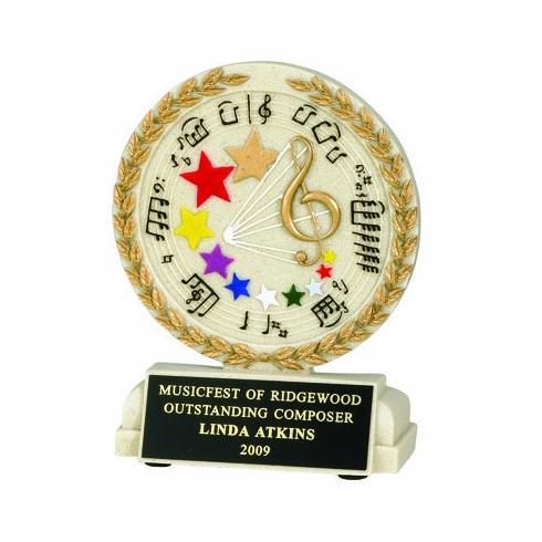 5-1/2 INCH MUSIC GENERAL STONE RESIN TROPHY