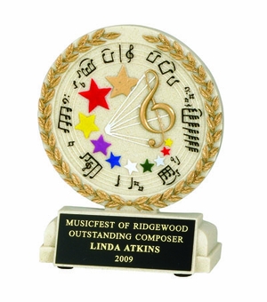 5-1/2 INCH MUSIC GENERAL STONE RESIN TROPHY