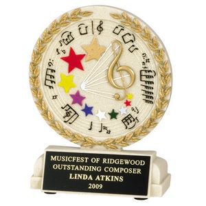 5-1/2 INCH MUSIC GENERAL STONE RESIN TROPHY
