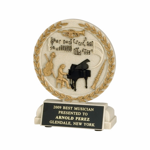 5-1/2 INCH MUSICIAN CAST STONE TROPHY