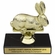 5-1/2 INCH RABBIT ANIMAL GOLD TROPHY ON BLACK MARBLE BASE