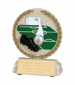 5-1/2 INCH SOCCER STONE RESIN TROPHY