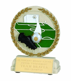 5-1/2 INCH SOCCER STONE RESIN TROPHY