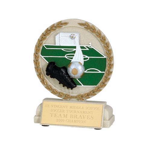 5-1/2 INCH SOCCER STONE RESIN TROPHY