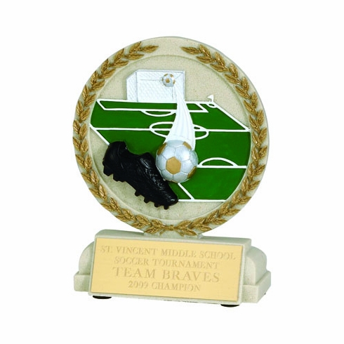 5-1/2 INCH SOCCER STONE RESIN TROPHY