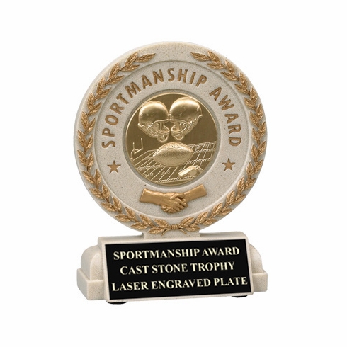 5-1/2 INCH SPORTSMANSHIP RESIN TROPHY, TAKES INSERT