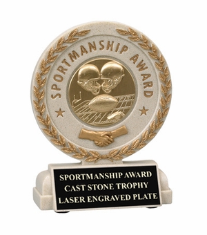 5-1/2 INCH SPORTSMANSHIP RESIN TROPHY, TAKES INSERT