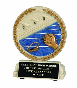 5-1/2 INCH SWIMMING STONE RESIN TROPHY