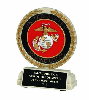 5-1/2 INCH U.S. MARINES STONE RESIN TROPHY