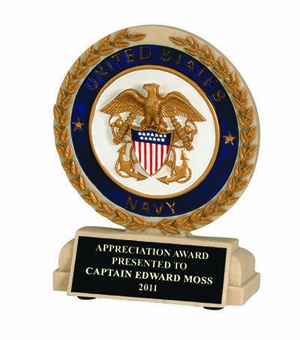 5-1/2 INCH U.S. NAVY STONE RESIN TROPHY