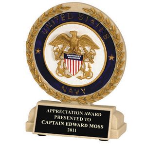 5-1/2 INCH U.S. NAVY STONE RESIN TROPHY