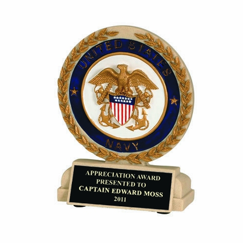 5-1/2 INCH U.S. NAVY STONE RESIN TROPHY