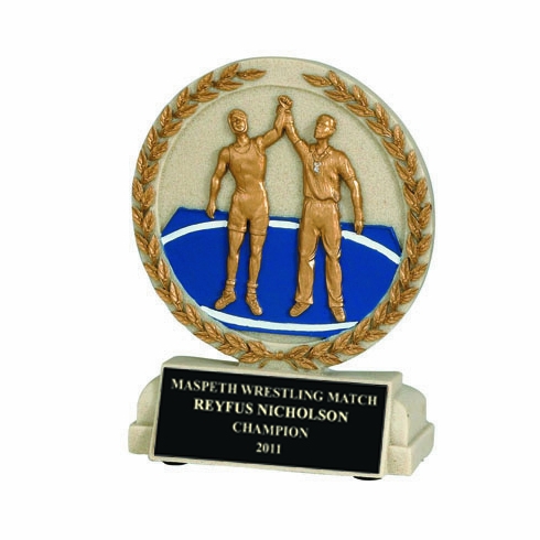 5-1/2 INCH WRESTLING STONE RESIN TROPHY