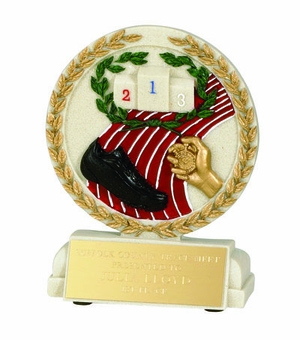 5-1/2 X 4-1/2 INCH TRACK STONE RESIN TROPHY