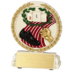 5-1/2 X 4-1/2 INCH TRACK STONE RESIN TROPHY