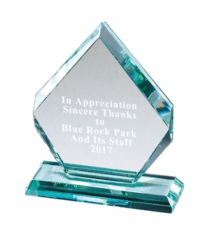 5-1/2" x 6-1/2" PREMIUM JADE GLASS ARROWHEAD AWARD