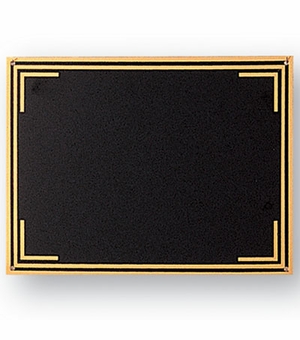 5-1/2 X 7-1/2 Inch Black Screened Plate with Gold Border