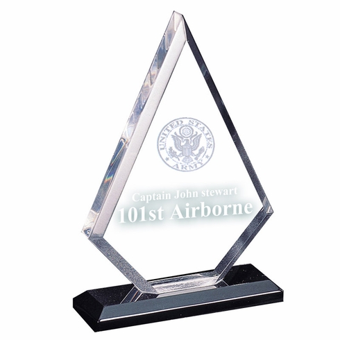 5-1/2" x 7-1/2" x 3/4" ARROW SHAPE CLEAR ACRYLIC AWARD