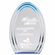 5-1/2" x 8" x 1" OVAL DOUBLE HALO ACRYLIC AWARD WITH REFLECTIVE BLUE CIRCLE
