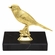 5-1/4 INCH CANARY ANIMAL GOLD TROPHY ON BLACK MARBLE BASE