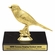 5-1/4 INCH CANARY ANIMAL GOLD TROPHY ON BLACK MARBLE BASE