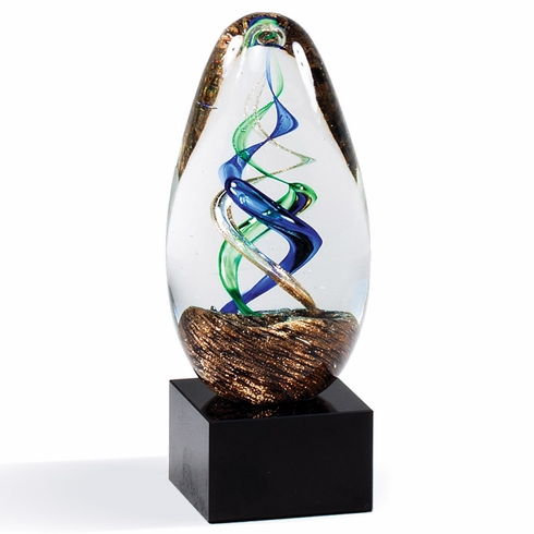 5-1/4 INCH COLORS SCULPTURE HAND BLOWN ART GLASS AWARD