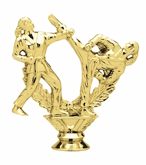 5-1/4 INCH DOUBLE FEMALE KARATE TROPHY FIGURE