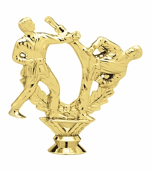 5-1/4 INCH DOUBLE MALE KARATE TROPHY FIGURE