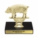 5-1/4 INCH HOG ANIMAL GOLD TROPHY ON BLACK MARBLE BASE